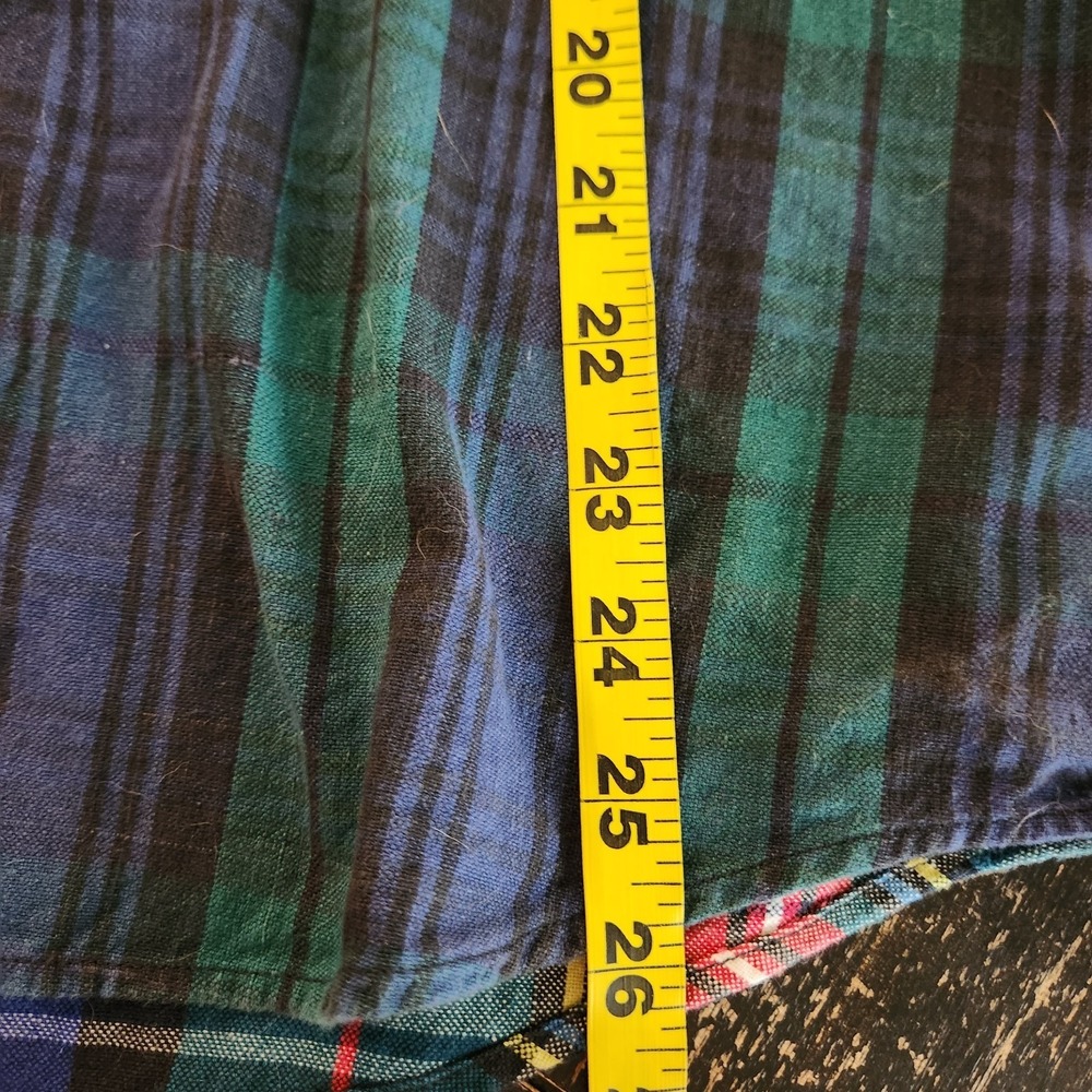 Y2K Tommy Hilfiger Patchwork Tartan Plaid Oxford Button Down Shirt L Academia - Picture 7 of 10